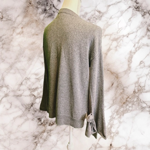 Madewell ‘Tie-Cuff Pullover Sweater’ in “Heather Medium Grey” Size XS - Picture 13 of 16